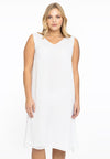 Dress double V-neck VOILE - white