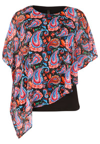 Tunic asymmetric PAISLEY - black - #1