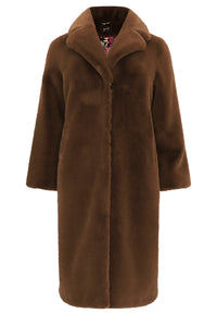 Coat faux fur - mid brown - #3