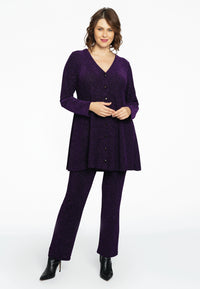 Cardigan wide bottom LUREX - purple - #3