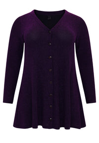 Cardigan wide bottom LUREX - purple - #2