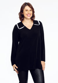 Tunic flare crochet collar DOLCE - black - #1