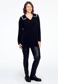 Tunic flare crochet collar DOLCE - black - #2