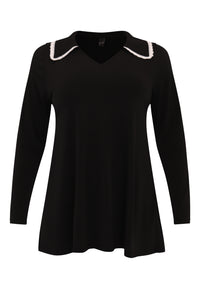Tunic flare crochet collar DOLCE - black - #3