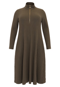 Pullover-dress zipped collar RIB - light green - #2