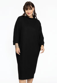 Pullover-dress RIB - black - #1