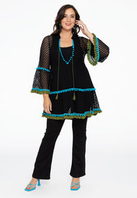 Blouse pompon LACE - black - #1