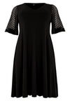 Dress V-neck LACE - black - #4
