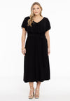 Dress Frilled V-neck DOLCE - black