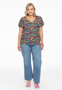 Shirt double V-neck BUTTERFLY - black - #1