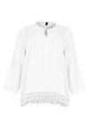 Chemisier large avec dentelle LINENBlouse wide crochet LINEN - white - #4