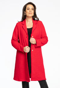 Cardigan Long Fringed BOUCLE - red - #2