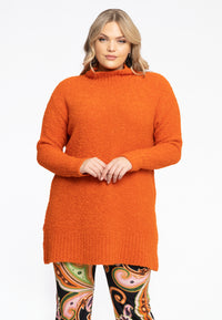 Pullover met col Teddy - orange - #1