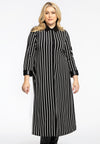 Blouse Dress Croco Collar STRIPES - black - #1