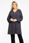 Tunic Wide Bottom V-neck MEANDER - brown - #2