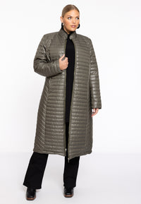 Manteau Bouffant Lignes HorizontalesPuff Coat Horizontal Lines - green - #5