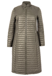 Manteau Bouffant Lignes HorizontalesPuff Coat Horizontal Lines - green - #4