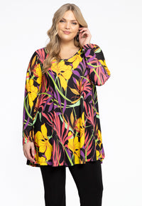Tunic swing long sleeve AURA - black - #1