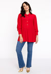 Blouse flare met pofmouwen dolce - Rood