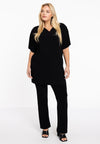 Tunic straight PLISSE - black