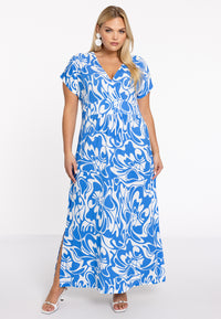 Dress long crossed MAJOLICA - light blue - #1
