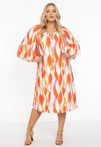 Dress gathered neckline AURELI - orange - #5