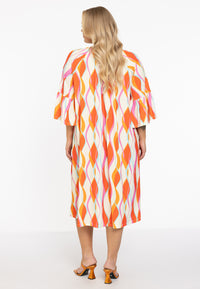 Dress gathered neckline AURELI - orange - #3