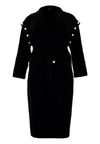 Coat with pearls - black - #4