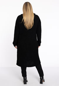 Cardigan teddy fringing - black - #3