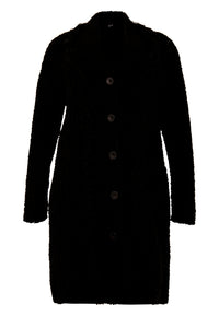 Cardigan teddy fringing - black - #4