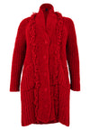 Cardigan teddy fringing - red - #4