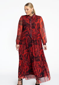 Dress ruffled ROSANNA - red - #2