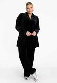 Tunic wide bottom VELOURS - black - #1