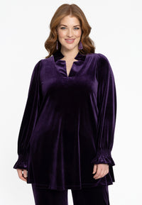 Tunic wide bottom VELOURS - purple - #2