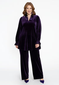Tunic wide bottom VELOURS - purple - #1