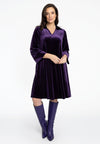 Dress V-neck VELOURS - purple - #2