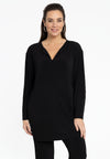 Tunic straight PLISSE - black