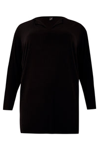 Tunic straight PLISSE - black - #3