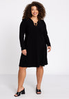 Dress V-neck ruffled DOLCE - black