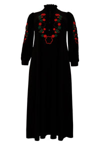 Dress long embroidered DOLCE - black - #4