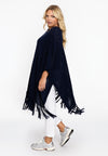 Poncho knit - blauw
