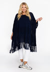 Poncho knit - blauw