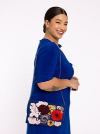 Clutch Flower beads - blue - #6