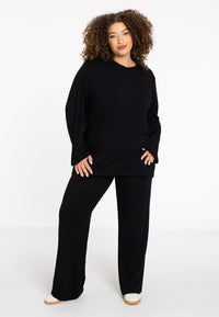 Oversized tee long sleeves LOUNGE - black - #2