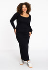 Dress long sleeves rib LOUNGE - black - #1