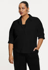 Blouse regular COTTON STRETCH - black