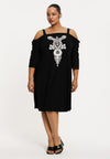 Dress white embroidery DOLCE - black