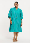 Robe broderie anglaise cotton - Turquoise