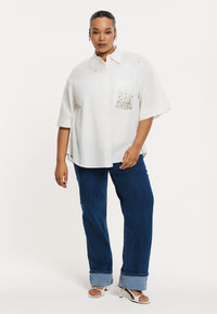 Blouse sparkle COTTON - white - #2