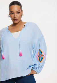 Top sequins CHAMBRAY - light blue - #5